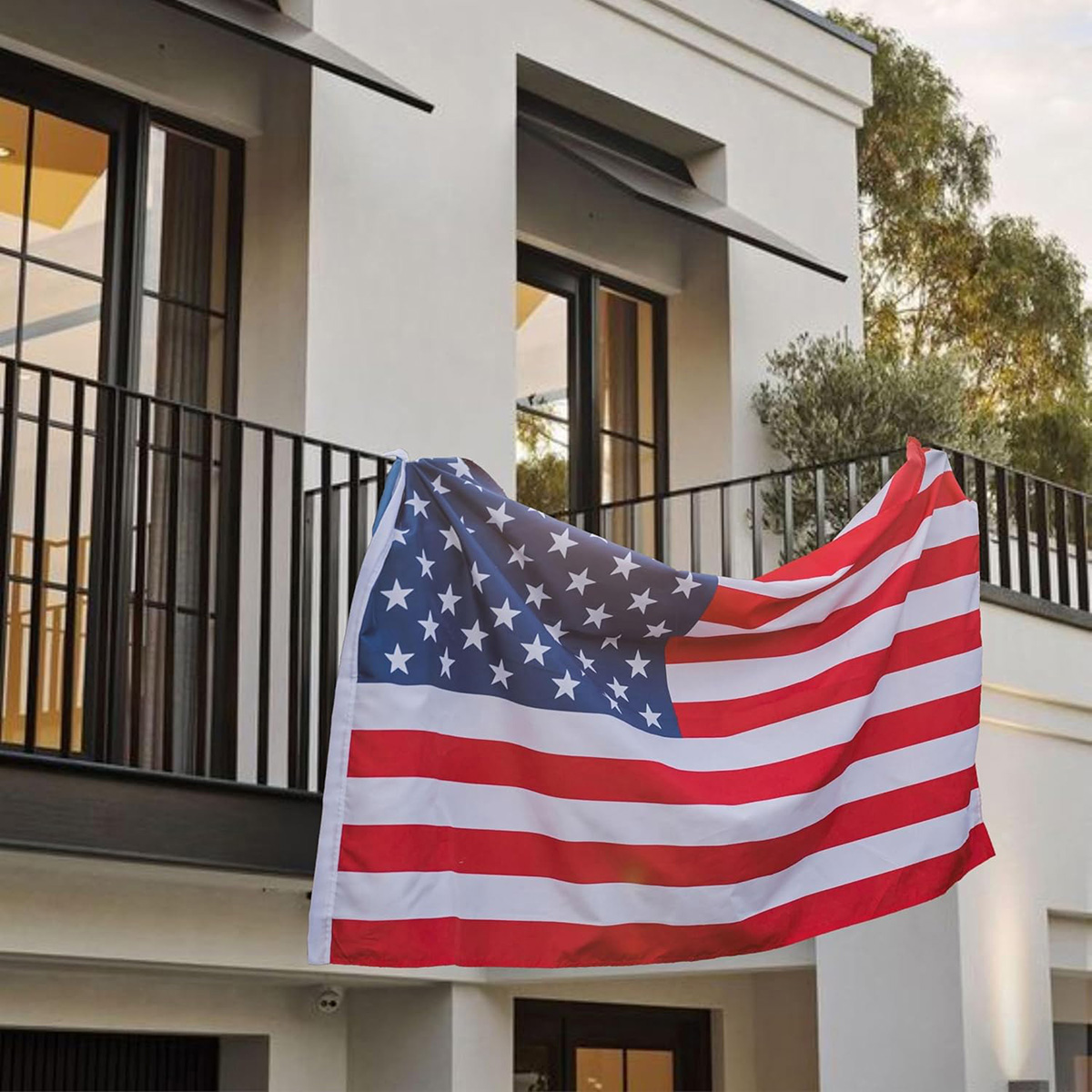 Premium 3x5 ft American Flag - USA Heavy duty Fabric US Flags 3x5 Foot - Breathable 110g Rashel Fabric, All-Weather Outdoor/Indoor Use, Reinforced Stitching